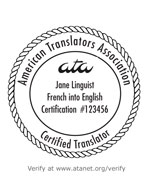 ATA-Certified Translator Seal
